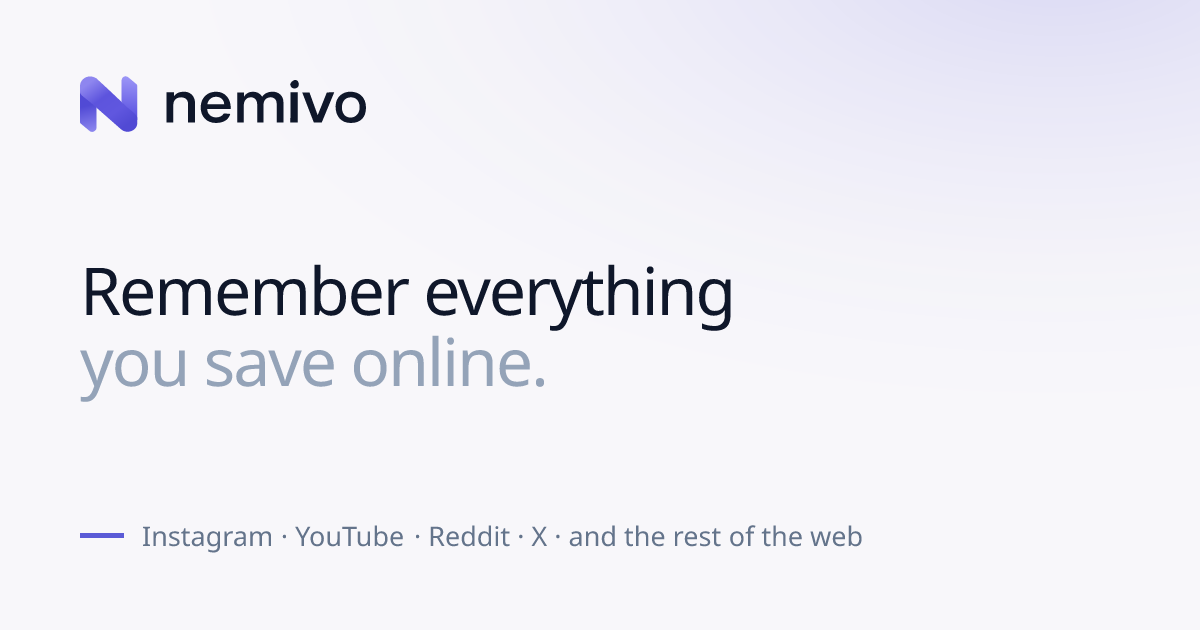 I built a Chrome extension because I could never find anything I saved on Instagram, X, or YouTube logo